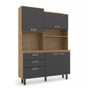 Armário de Cozinha Ravena 4 Portas 3 Gavetas-Branco – Espaço e Funcionalidade para uma Cozinha Completa