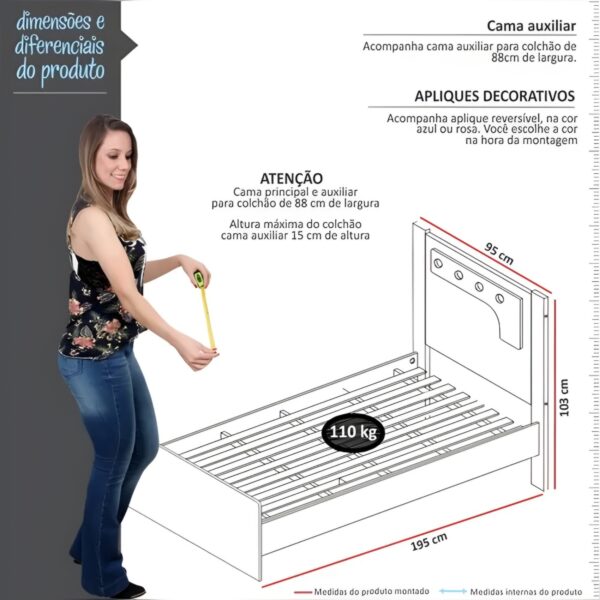 Cama Dupla Bolinha Gelius Móveis-Imagem 6