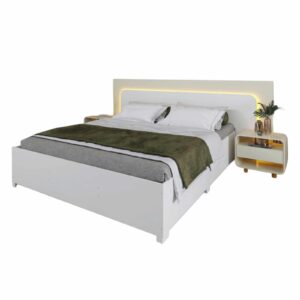 Cama King-Size Innova com Mesas de Cabeceira