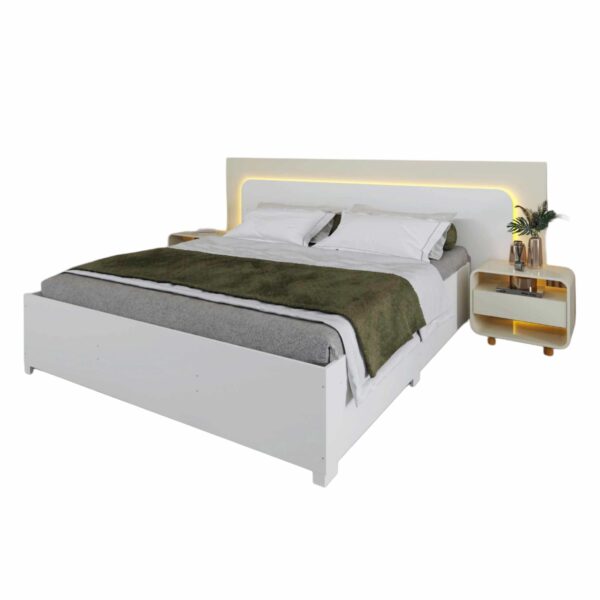 Cama King-Size Innova com Mesas de Cabeceira