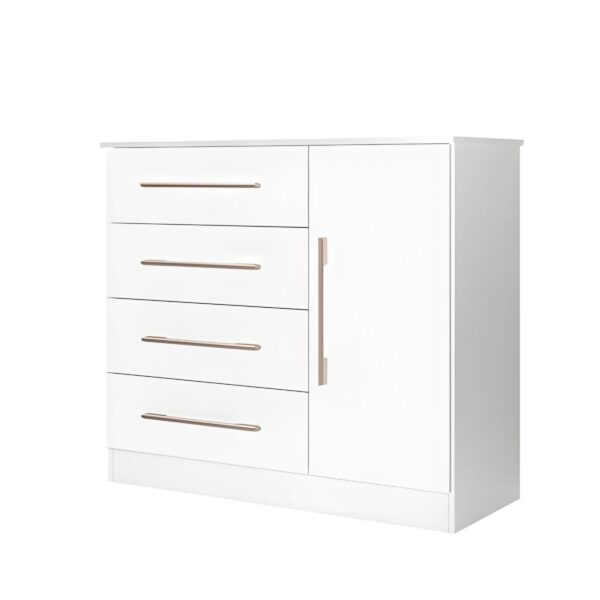 Cômoda Malibu 4 Gavetas 1 Porta Espelho