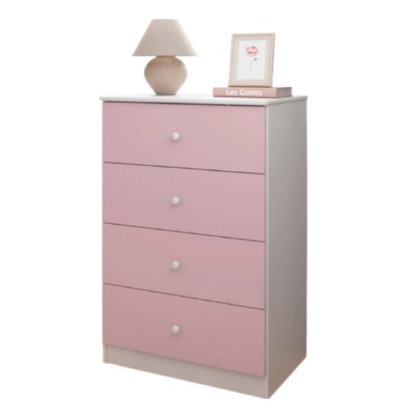 Cômoda Bebê Golden 4 Gavetas Rosa
