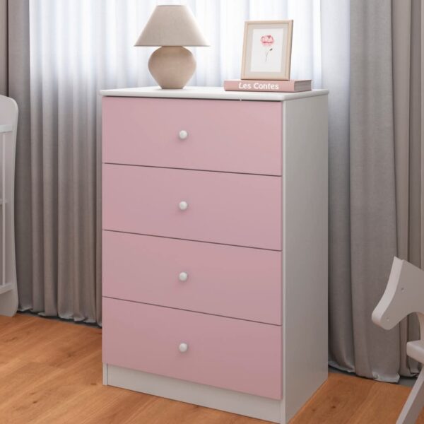 Cômoda Bebê Golden 4 Gavetas Rosa-Imagem 2