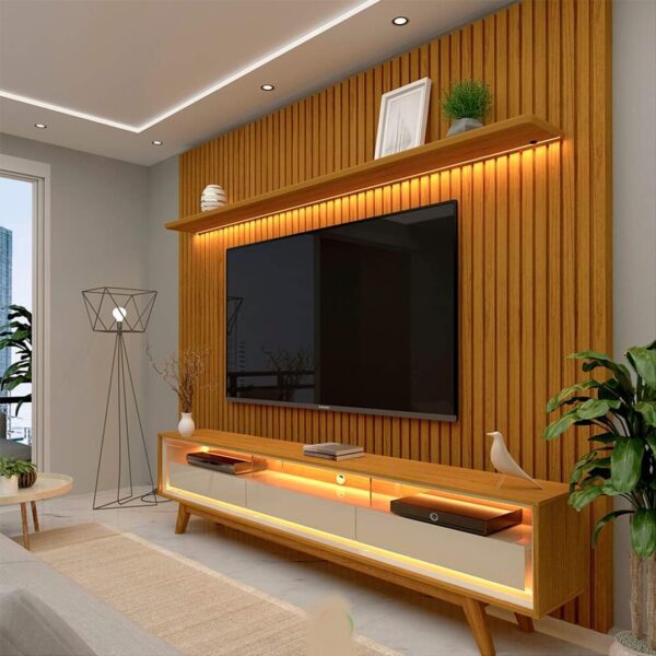 Conjunto Painel Ripado 2,75m + Rack Requinte-Imagem 3