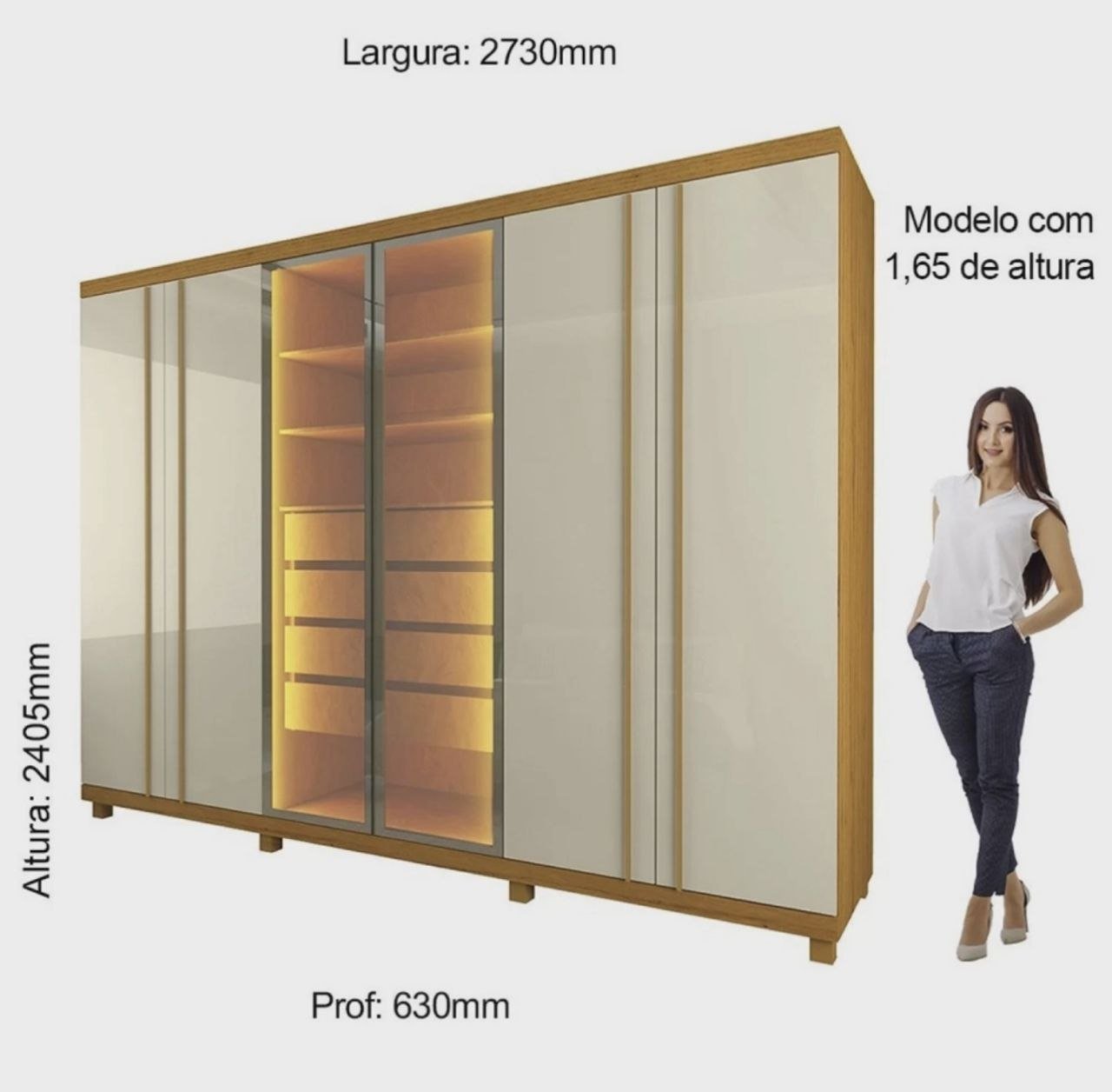 Guarda-Fato Absolut Reflecta Gelius Naturale Off White - foto 4